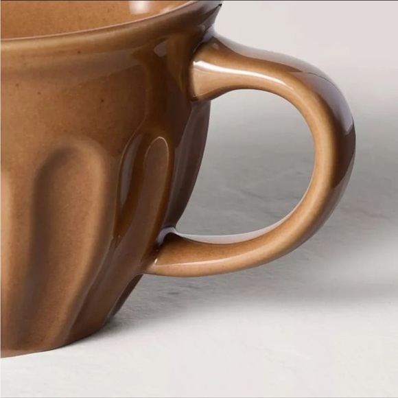 Hearth & Hand Magnolia 15oz Fluted Stoneware Latte Mug Pumpkin Brown - Picture 3 of 5